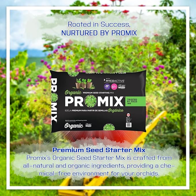 Promix Premier Horticulture Organic Pro Seed Starting Mix 16 qt with My Garden Pool PH Soil Test Strips 20 ct and Gardening Claw Gloves and Garden-IQ Smart Gardening AI Assistant!