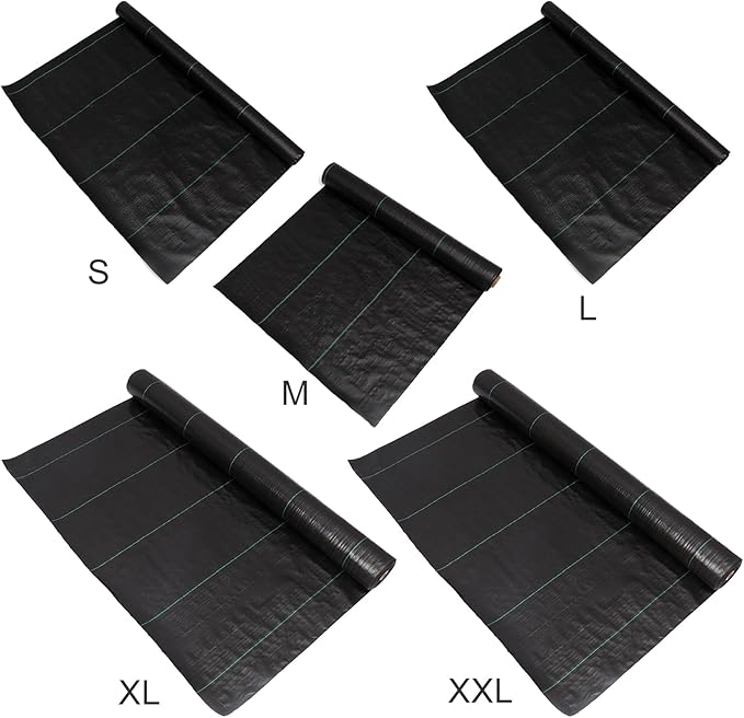 BestAlice 1pcs Weed Barrier Control Fabric Ground Cover Vegetable Plot PP Grass Proof Cloth Gardening Grass Blocking Cloth Permeable Greenhouse Laminated weedsing Cloth for Garden Flower Bed (6*33FT)