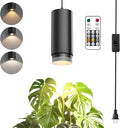 Remote Control Hanging Grow Lights for Indoor Plants 30W Hanging Plant Light with Auto On/Off Timer Full Spectrum LED Grow Light 3000K-5000K Dimmable Plug in Pendant Hanging Lights Black