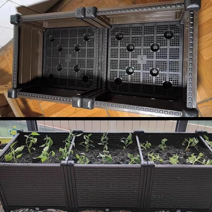 Plant Planters with Raised Bed Plastic Trellis with Wheels Outdoor Plant Climbing Frame for Tomato Rose Hydrangea Climbing PlantsGreen