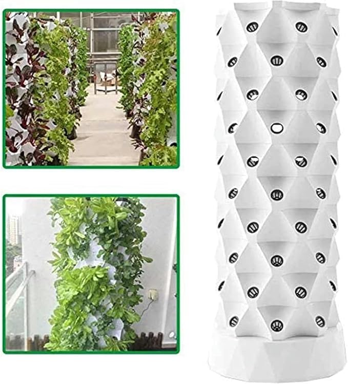 Garden Hydroponic Growing System Vertical Tower - Vegetable Plant Tower Gift for Gardening Lover - Automate Aeroponics Mini Indoor Outdoor Home Grow Herb/1pc