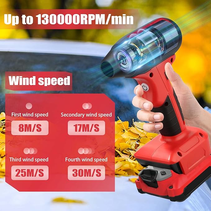 Cordless Leaf Blower 130000 RPM High Speed Jet Fan Compatible with Craftsman 20V Battery Lightweight Handheld Electric Blower for Lawn Care Yard Patio Dust &amp Debris Cleaning