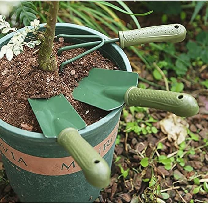 Garden Tool Set 3 Piece Heavy Duty Garden Trowels Cast-Aluminum Garden Hand Shovels with Non-Slip Rubber Grip -Gift for Women and Men