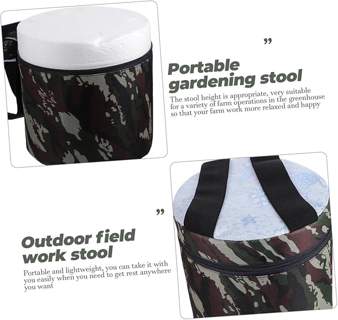 Veemoon Portable Foam Garden Stool with Tool Pocket 25cm High Lightweight Workseat for Gardening Weeding and Outdoor Farming Tasks Random Style