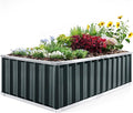 KING BIRD Raised Garden Bed 68 x 36 x 18 Heightened Galvanized Steel Metal Planter Box Outdoor for Deep-Rooted Vegetables Flowers Large Raised Bed Kit (Dark Grey)
