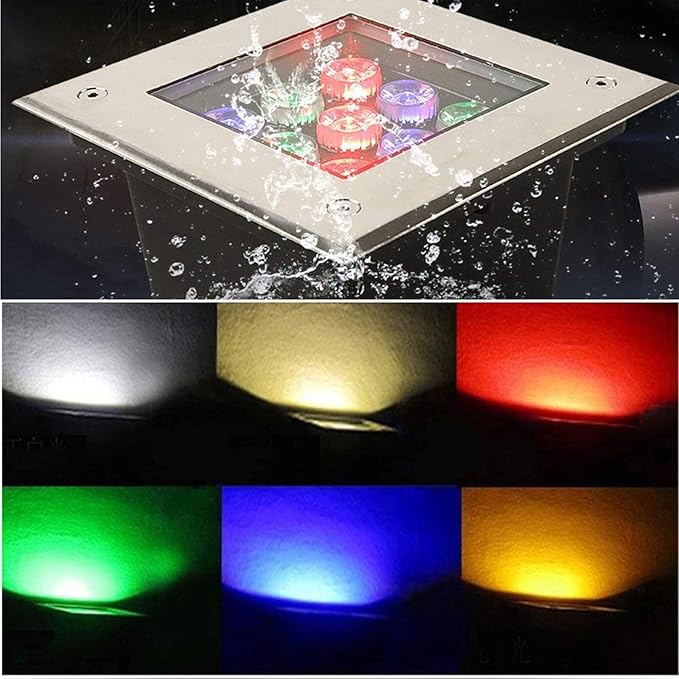 4PCS Underground Light LED 85-265V Landscape Lights IP67 Waterproof Path Light Underground Light LED Landscape In-ground Well Lights Decorative SpotlightWhite Light-12W