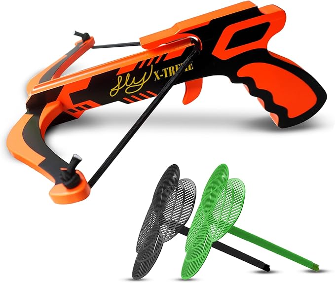 [2 Pack] Fly-X-Treme Fly Hunting Wooden Bug Gun Set – Accurate Fly Shooter with 2 Arrows