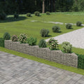 Gabion WallOutdoor Garden Gabion Mesh Planter Raised BedGarden DecorationOutdoor Residential Fencingfor YardGardenGalvanized Steel 177.2x11.8x19.7