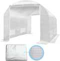 YardGrow 2-Doors Replacement Greenhouse Cover for Larger Walk in Outdoor Yard Plant Gardening Hot House Cover ONLY (10'x7'x6' White)