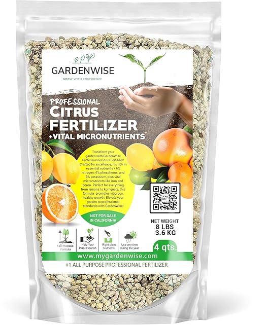 Professional Citrus Fertilizer &amp Organic Lemon Tree Potting Soil Bundle - Perfect Balanced NPK for All Citrus Indoor &amp Outdoor Potting Soil Mix for Growth &amp Repotting (4-3 Quart)