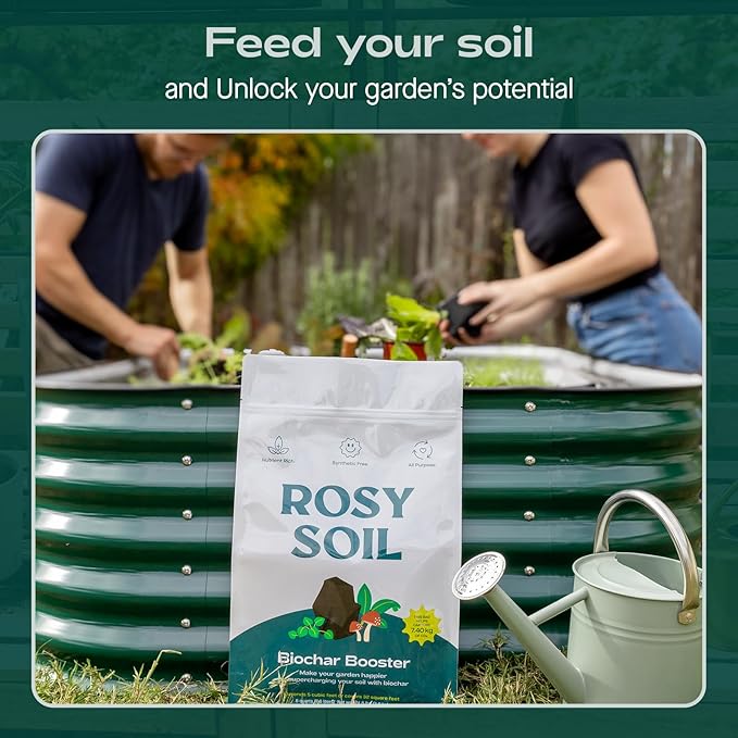 Rosy Soil Biochar Booster 8qt + Cactus &amp Succulent Potting Mix 4qt Organic Indoor Living Soil Bundle - Peat-Free Fast Draining Mix with Mycorrhizae Worm Castings &amp Biochar for Healthy Root G