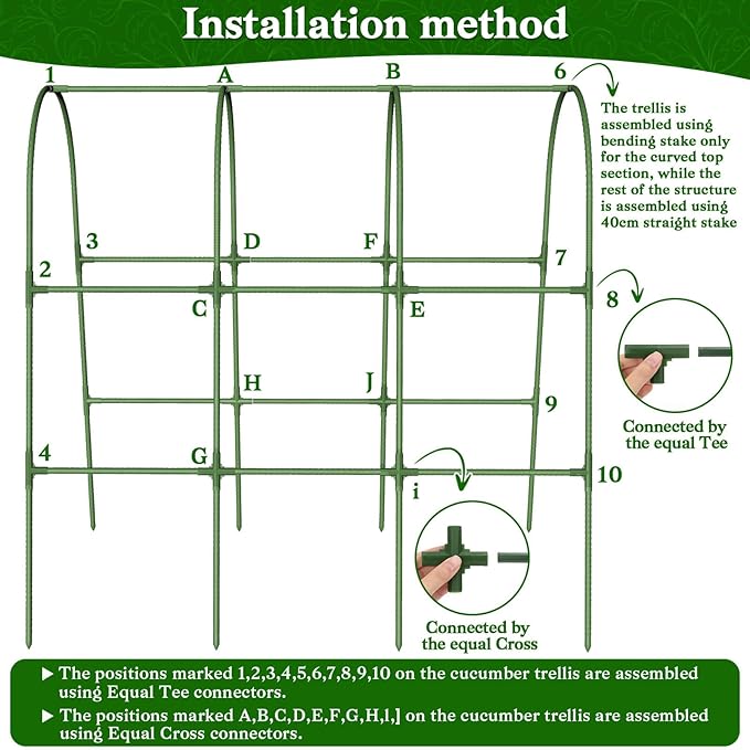 Cucumber Trellis for Raised Bed Garden Arch Trellis for Climbing Plants Outdoor Metal Garden Trellis for Spring Vegetables Cucumber Trellis for Tomato Bean Pea Grape Plant