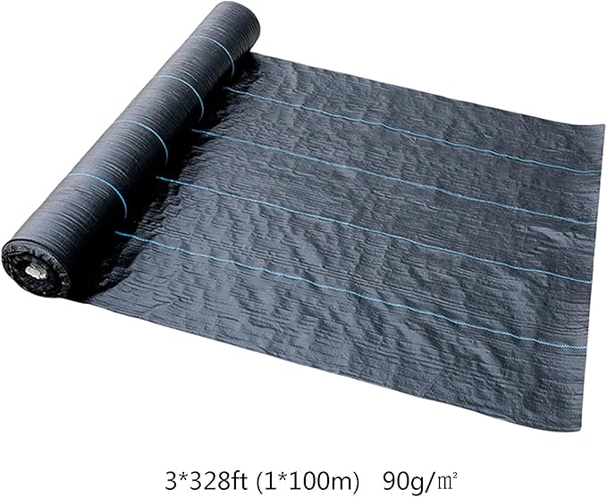 Weed Control Membrane Heavy Duty Weed Barrier Fabric Resistant Ground Cover Membrane Landscape Fabric for Artificial Grass Patios Paths Flower Beds(1 * 100m)