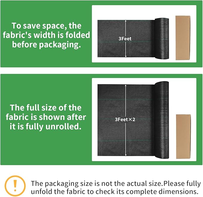 mupera 6x300FT Pro Weed Barrier Fabric - 3.8oz Commercial Grade Black UV-Resistant Woven PP Ground Cover for Lawn &amp Garden Heavy Duty Weed Control No Root Penetration
