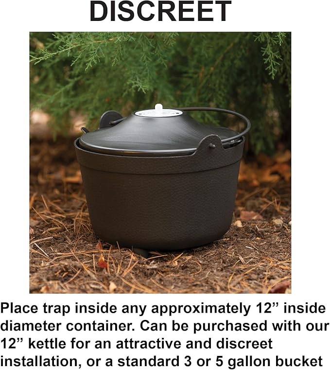 STUCK Pro AGO Mosquito Trap + Decorative Bucket Naturally Attract &amp Capture Container-Breeding Mosquitoes Pet &amp Kid Safe Just Add Water &amp Attractant &amp Place on the Included Vessel