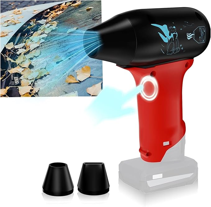 Jet Fan Mini Blower130000 RPM Cordless Air Duster Comaptible with Milwaukee 12V Batteries with 3-Speed Control for Car Dust Cleaning Outdoors BBQ Leaf Cleaning Sofa's Pet Hair Cleaning