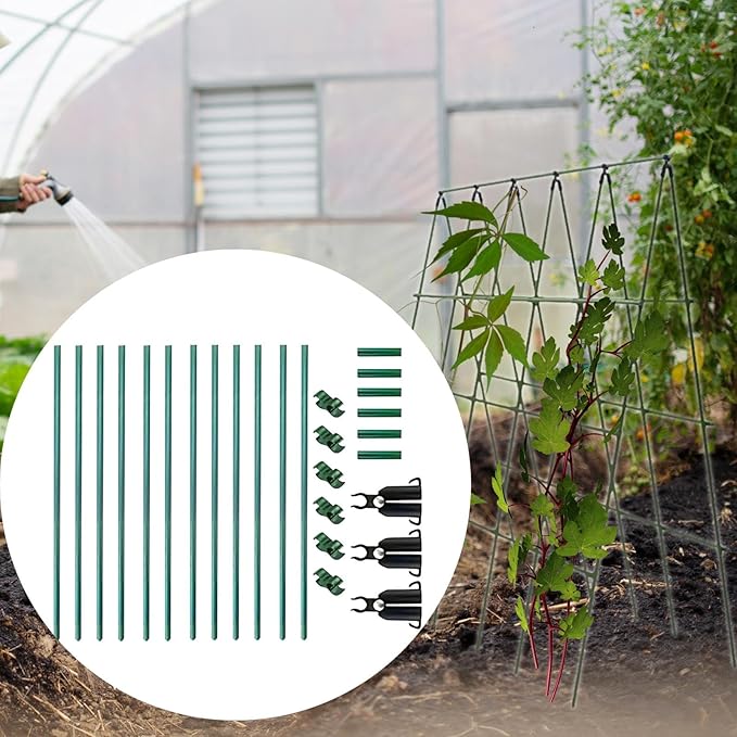 Cucumber Trellis Plant Grow Support A Frame Garden Trellis Detachable for Raised Bed Cucumber Tomato Grape Indoor Outside Pipe Thick 1.1cm