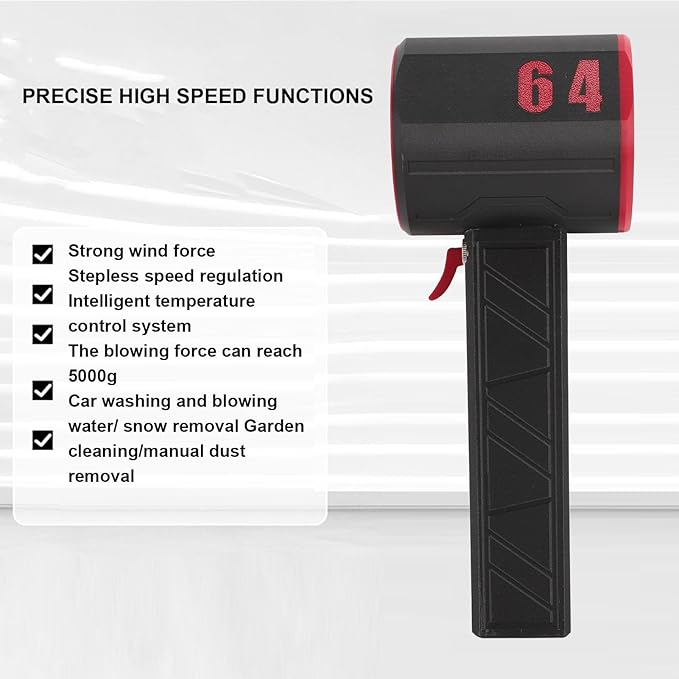 Yoidesu Turbo Fan Turbine Jet Blower 1000000RPM Super Jet Dry Blower Fan with High Speed 64mm Brushless Motor 5KG Thrust Electric Air Duster for Home Car Cleaning Snow Blowing (US)