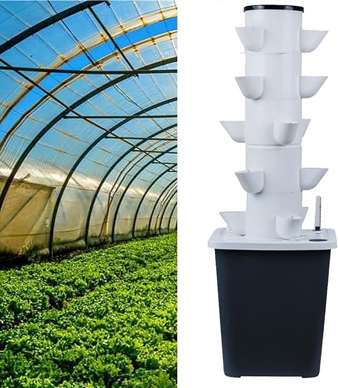Hydroponics Growing System Tower Aquaponics Grow System Garden Tower Aeroponics Growing Kit for Herbs Fruits and Vegetables