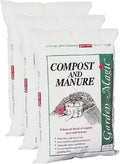 Michigan Peat 40 Pound Garden Magic Compost and Manure with Odor Free Blend and Naturally Moist and Fibrous for Lawn and Garden 3 Pack