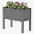 HDPE Raised Garden Bed with Legs All-Weather Outdoor Planter Box Easy to Assemble Drainage System Low Maintenance Non-Fading for Flower/Herb/Seed (Grey)