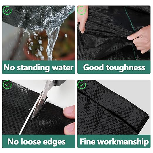Land Guard 6ft x 300ft Weed Barrier Fabric Heavy Dusty Ground Cover Weed Mat Woven Landscape Fabric for Garden Lawn and Outdoor Project