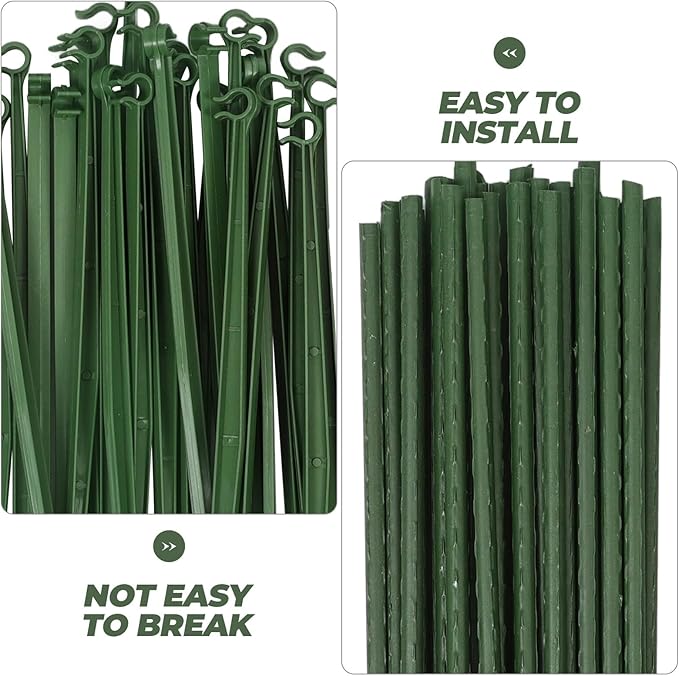 HEMOTON 3 Sets Tomato Plant Trellis Climbing Rack 27 Triangular Rods 27 Connecting Bars 18 Connectors Garden Plant Support Indoor and Outdoor