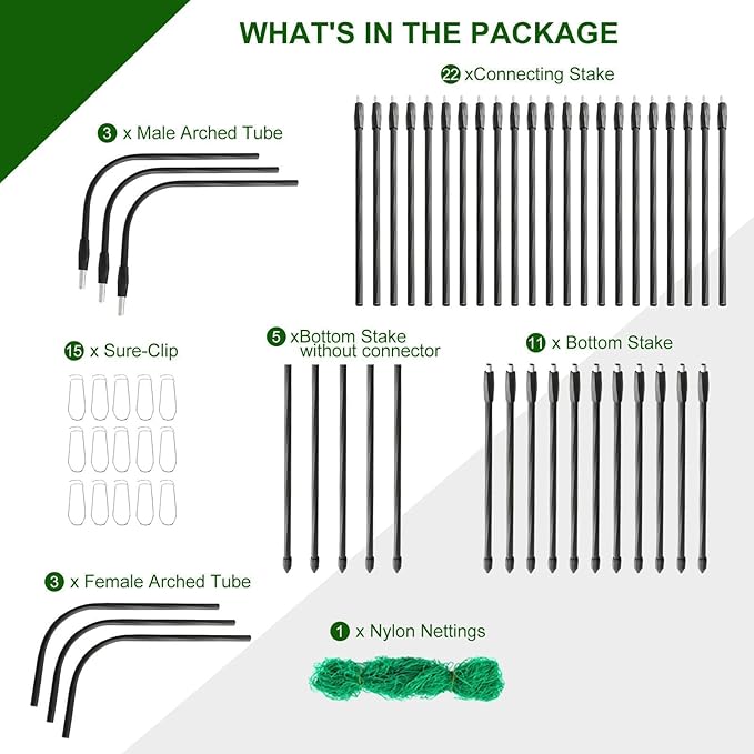 Garden Trellis for Climbing Plants Outdoor Metal Cucumber Trellis Plant Support for Outdoor Vegetables Fruits Flowers Vines Cucumber Trellis Raised Bed with Nylon Netting 63 Hx 63 L Black