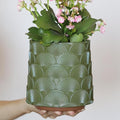 GUGUGO Pearl Sage Green Scale Planter Cute Unique Plant Pot with Drainage Eclectic Colorful Small Flower Planters Pots for Indoor &amp Outdoor Plants Rainbow Funny Succulent Gardening Pot Gifts