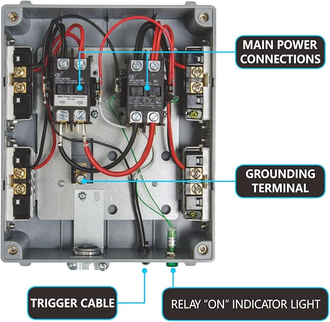 8-Lighting Relay Controller with Trigger Cord 8-Outlet Relay Controller Maximum 8000W for Hydroponics Indoor Double Ended HID Grow Light and Hydroponics System