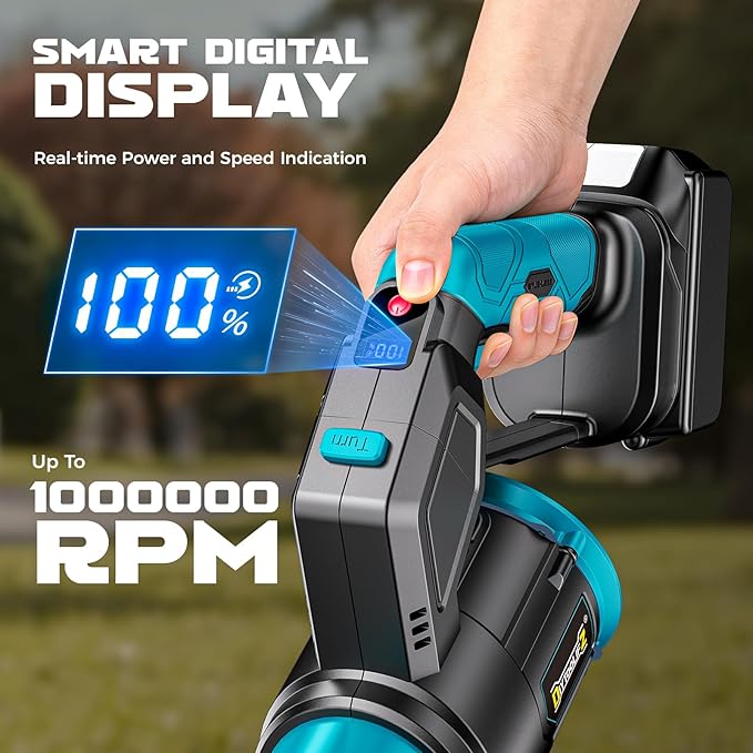 180° Rotated Leaf Blower Compatible with Makita 18V 600 CFM Handheld Leaf Blowers Cordless 3-Speed Brushless Motor Lightweight Blower for Lawn Care Yard Garden Patio (No Battery)