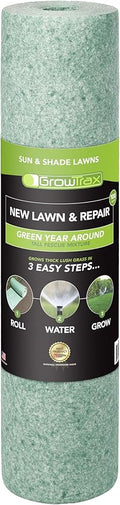 Growtrax Biodegradable Grass Seed - 100 sqft Year Round Green - Grass Seed for Lawns Dog Patches &amp Shade - Just Water &amp Grow - No Fake or Artificial Grass