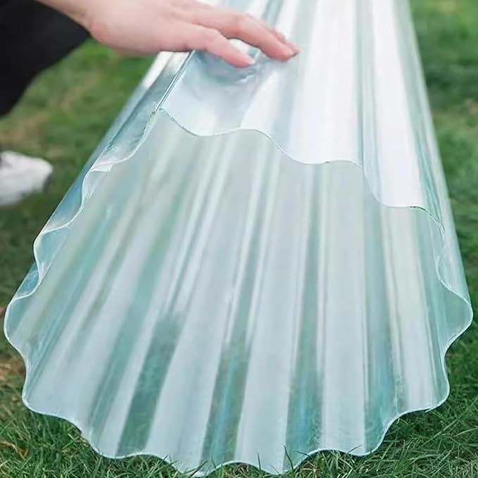5 PCS Clear Polycarbonate Roof Panels Corrugated Plastic Greenhouse Sheets UV Resistant Rainproof BoardSunshine Board Sheds Skylights Easy Cut Covering Panel(35.4in W x 59in L Green)