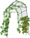 Garden Arch Trellis for Climbing Plants Outdoor 7.8 ft Tall Cucumber Trellis for Raised Bed Plastic-Coated Metal Plant Support Vegetable Squash Pea Bean Grape Vine Arbor Black