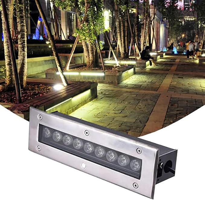 Ground LED Landscape Lights - Outdoor Buried Lights Rectangle Recessed Spotlight Ip67 ?Waterproof Strip Light for Outdoor Sidewalk Garden Lighting DecorateWhite-3w