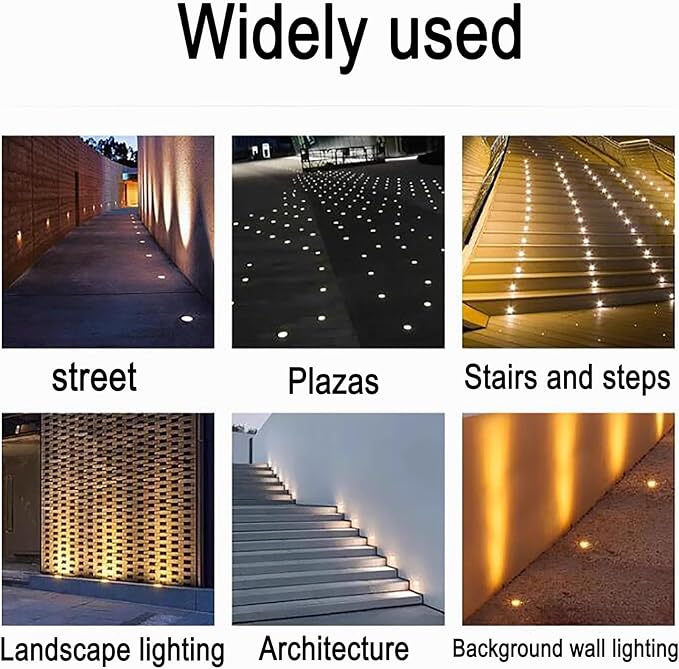 LED Buried Lights - Outdoor Landscape Lights 30° Adjustable Angle Spotlight IP67 Waterproof Round Recessed Polarized Ground Light Garden Patio Decorative Lighting Floor Lamp(White36W) (Green 18W)