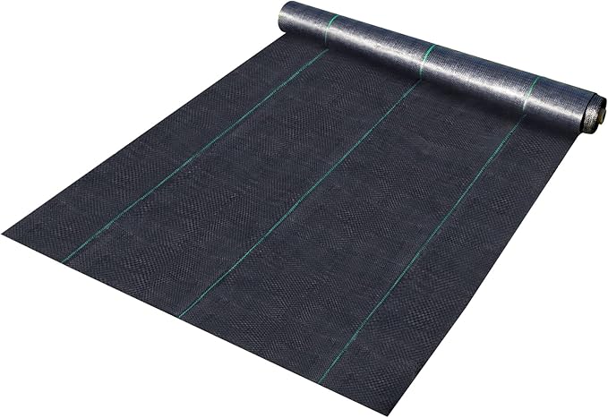 Happybuy Weed Barrier Landscape Fabric Heavy Duty 4FTx250FT Geotextile Fabric 5Oz Woven Weed Block Gardening Mat Garden Weed Fabric Good Permeability for Flower Bed Driveway Fabric Ground Cover