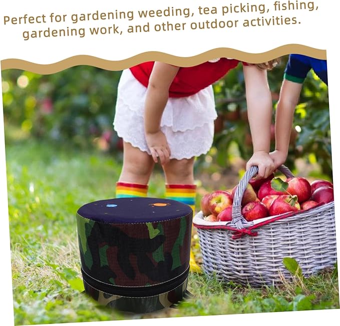 Happyyami Leather Mound Camping Stool Portable Outdoor Stool for Gardening and Farming Work