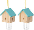 Carpenter Bee Trap for Outside - Best Bee Trap - Blue Cabin Style Nature Hanging Wood Carpenter Bee Traps Outdoor - Insect Traps with Removable Vault (2 Pack)