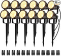 Outdoor Landscape Lighting - 12Pack Outdoor Spot Lights with Connectors &amp Transformer for Yard Plant Lawn Tree Flags House Garden Fence - 7W Warm Yellow 3000K Spotlights with IP65 Waterproof