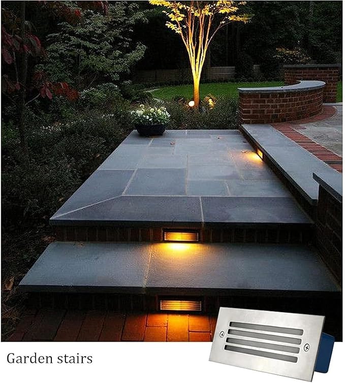 Recessed Outdoor Staircase Spotlights - 220V Recessed Step Corner Lamp IP65 Waterproof LED Floodlight Garden Courtyard Underground Lights(Green5w)