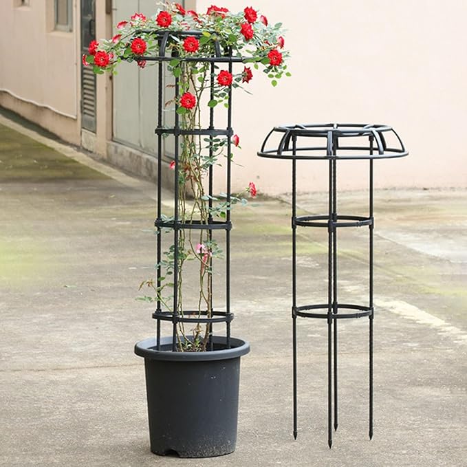 Garden Trellis for Climbing Plants Outdoor Mushroom Top Trellis Plant Stand Easy Installation Plant Trellis Support Cage for Vine Rose Flower Tomato Support Outdoor Indoor 3 Floors