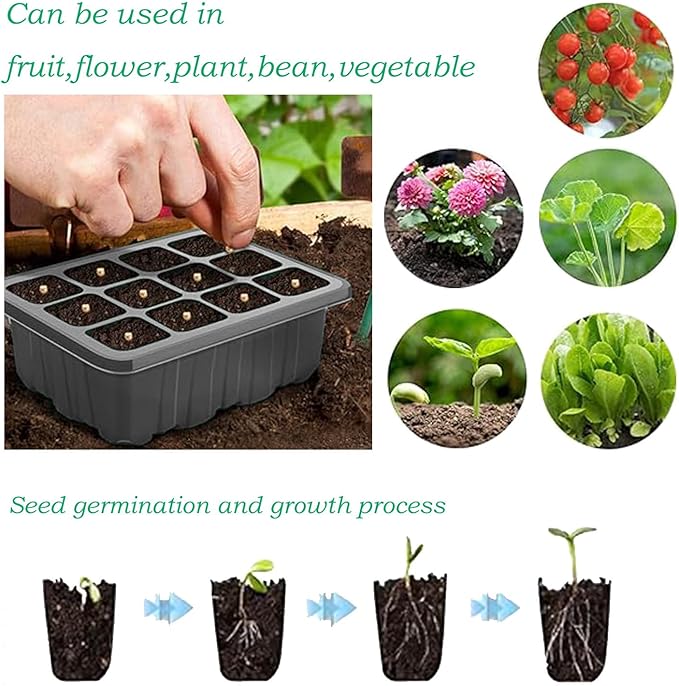 Seed Start-up Germination Tray Set 6 Trays of 72 Cells and six Plant Fill Light Lamps When The Power Supply Comes Out which can Fill Light for 72 Cells at The Same time.