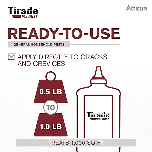 Atticus Tirade 1% Cyfluthrin Dust Insecticide (1.25 lb) - Ready-to-Use Insect Killer - Indoor and Outdoor Control of Ants Bees Wasps Hornets Cockroaches and Many Other pests