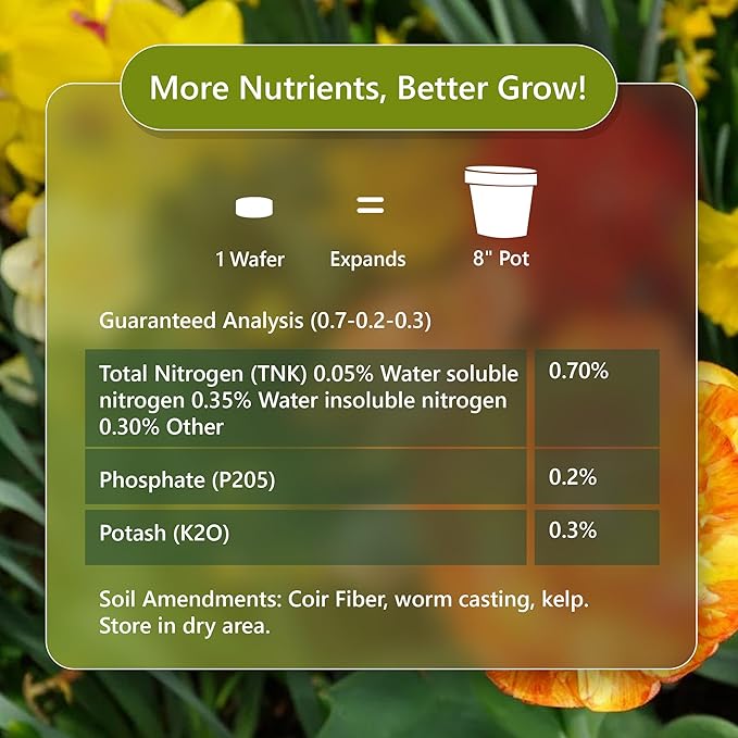 Wonder Soil | 18 Wafers | 1 Wafer Fills an 8 Pot | Ready to Plant Organic Potting Soil Loaded with Nutrients | 18 Wafers Expand to 9 Quarts of Indoor Outdoor Soil | Incl Worm Castings Perlite