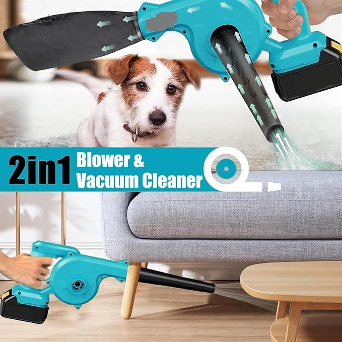 1500W 2 in 1 Cordless Air Blower &amp Vacuum Cleaner Electric Dust Computer Collector Power Tools