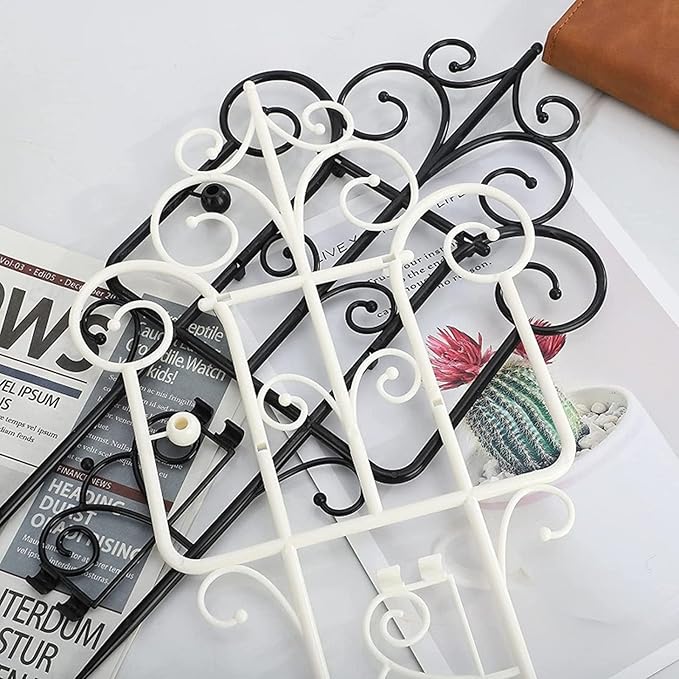 5 Pcs Plant Climbing Trellis Small Garden Plastic Fence for Potted Plants Outdoor Mini Garden Trellis for Climbing Plants Vine Ivy Flower Plant Suppor(Black)