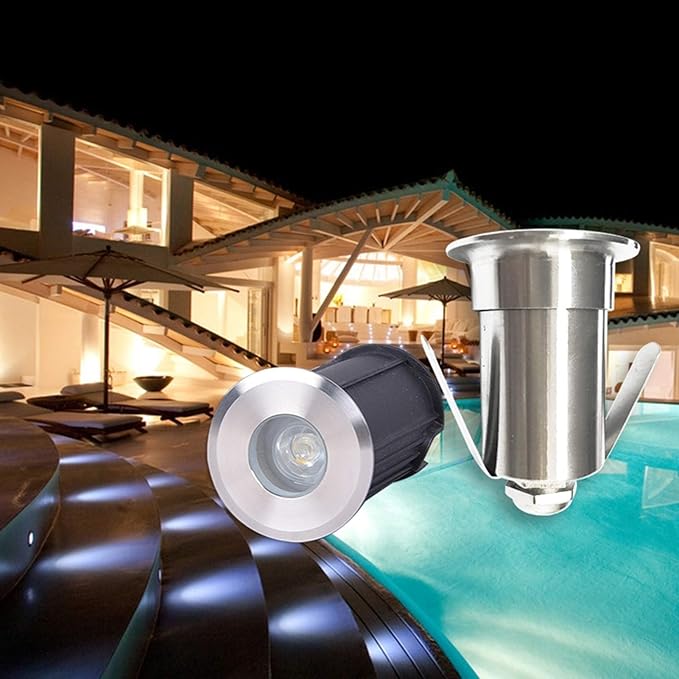 3PCS Miniature Underwater Recessed LED Landscape Lights - 12V/24V Ground Spotlights