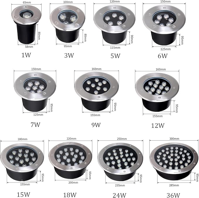 Outdoor Ground Light LED Underground Light IP66 Waterproof AC85-110V Embedded Buried Lights for Walkway Garden Driveway Deck Patio Landscape Lamp