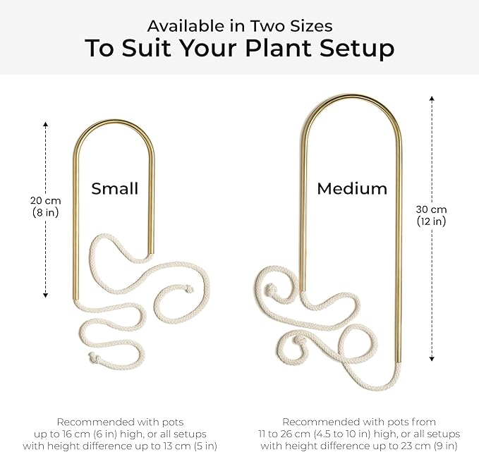 Beautiful Self-Watering Wick System for Effortless Plant Care Automatic Drip Irrigation Sustainable &amp Stylish Scandinavian Design Ideal for House Plants (M Brown Terracotta)